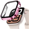 YuiYuKa Custodia Rigida Impermeabile compatibile per Apple Watch Series 10/9/8/7 46mm 42mm 45mm 41mm con Protezione Dello Schermo in Vetro Temperato, per iWatch 6/5/4/SE 44mm 40mm Full Cover Protettiva [HD]