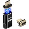blicadijo Adattatore magnetico USB C, 240 W, tipo C, spina magnetica a 24 pin, con 80 Gbps, 8K, ricarica rapida e trasferimento dati per laptop, tablet, smartphone, nero