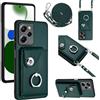 GoodcAcy Custodia a Portafoglio per Xiaomi Redmi Note 12 Pro 5G,Custodia con 360°Metallo Ring Kickstand, Antiurto Protettivo Case con Regolabile Laccio Tracolla Collana per Redmi Note 12 Pro 5G-verde