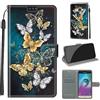TOMYOU Cover per Samsung Galaxy J3 2016, farfalla dorata | Antiurto Protettiva Portafoglio, Slot per Schede, Magnetica, Custodia in Pelle PU, Libro Flip,Funzione Stand