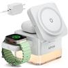 KPON Stazione di ricarica per Apple Watch e iPhone per Magsafe, 3 in 1 Cube Stazione di ricarica induttiva con caricatore Magsafe, compatibile con iPhone 17 16 15 14 13 12 Air/Pro Max, per Apple Watch