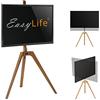 EasyLife - Treppiede per TV in legno Tripod - Studio TV Stand fino a 65 pollici e 40 kg TV/monitor, orientabile, regolabile in altezza, gestione dei cavi, VESA fino a 400 x 400 (Bianco/noce scuro)