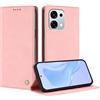 TAUYN Cover Custodia Folio in Pelle per OPPO A6 Pro 5G/4G | Design a Flip Magnetico Premium PU Pelle Antiurto Wallet Case, con Supporto & Porta Carta Protezione Completa. Rosa