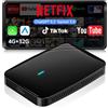 ATOTOSELECT Adattatore CarPlay Wireless, AI Box Android Auto per YouTube/Netflix，4+32GB
