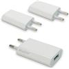 Waytex Set di 3 caricabatterie USB per dispositivi mobili, presa a muro europea a 2 pin, USB-A, presa caricatore universale, colore: Bianco