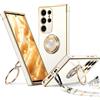 XYZ Cover per Samsung Galaxy S25 Ultra con Cordino, Bianco | Custodia con Doppio Anello a Forma di Cuore e Supporto - Custodia Protettiva Lussuosa per Ragazze e Donne