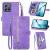 JIUNINE Cover a Libro in Pelle per Motorola Edge 60 Neo / 50 Neo, Viola