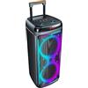 Majestic FLAME T88 - Party speaker Bluetooth a trolley, Luci LED, ingressi USB/MICRO SD/AUX/MIC, Telecomando e Microfono, TWS, Batteria ricaricabile, Maniglia e ruote per il trasporto