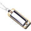 Ejoyous Mini Armonica Necklace, Armonica Necklace Key 4 Fori da 8 Toni Strumento Musicale con Catena Musicale (SILVER)