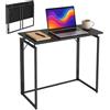 Relaxdays Scrivania pieghevole salvaspazio, 74 x 80 x 40 cm, colore nero | per home office