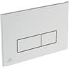 Ideal Standard Oleas Placca di scarico per WC, tecnologia a doppio scarico tramite sgancio meccanico, facile da usare e design durevole (quadrata) - Cromata (234x8,5x154 mm)