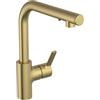 Ideal Standard - Gusto iMX Miscelatore cucina, Bocca alta tonda a L, con dispenser di sapone integrato, bocca girevole a 360°, facile da installare con fissaggio EasyFix+, Brushed Gold