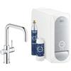GROHE Blue Home Starter Kit con Rubinetto Filtro Acqua, Bocca U, Acqua Filtrata Refrigerata e Frizzante, WiFi e Bluetooth, Cromo, 31456001