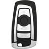 AYGUCEKE Guscio di ricambio per chiave elettronica per BMW Serie 1 2 3 4 5 6 7 X3 X5 M2 M3 M5 F Series 235ix 320 E90 E92 E93 F10 F20 F30 F40 (argento, 4 pulsanti)