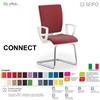 SEIPO CONNECT bianca CN0080 Poltrona visitatore a slitta CROMATO con braccioli SCHIENALE MEDIO SEIPO ECOPELLE D2