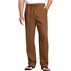 Cegerne Pantaloni di Lino Uomo Estivo Lungo Leggero Casual, Vita Elastica Zip e Coulisse, Tasche Traspiranti per Spiaggia Vacanze Quotidiano