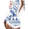 Eauptffy Pigiama Sexydonna Invernale, Pigiama Intero Da Donna, Ultra Corta Sexy Hot Coppie Tuta Intera Schiena Nuda Tutine Con Grezzo Natale Stampa Seducente Inverno Cosplay San Valentino