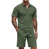 COOFANDY Set da uomo composto da polo e pantaloncini, 2 pezzi, estivo, casual, con tasche