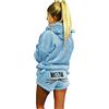 Joligiao Donna Pigiama Gatto Cute 2 Pezzi Inverno Felpa con Cappuccio e Pantaloncini Set Invernale Ragazze Notte Morbidi Accappatoio Indumenti Caldo Pigiameria