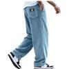 Generico Pantaloni Uomo, Kirakuco Pantaloni Giapponesi Uomo Larghi Pantalonis di Velluto A Coste Lunghi Taglio Dritto Modello Pantalone con Vita Elasticizzata e Cordino Baggy Elasticizzati Casual Sweatpants