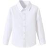 SOLOCOTE Ragazzi Grandi Bianco Camicia Manica Lunga Button Down Colletto Uniforme Scolastico Top