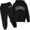 Generic Jogger Tuta Autunno Inverno Bambini Completo T Shirt Pantalone da Calcio Ragazzo 2 Pezzi Costume Top+Pantalone per Ragazze Set di Felpe 3-15 Anni