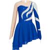 CHICTRY Bambina Abito da Pattinaggio Artistico sul Ghiaccio Ragazza con Strass Vestito da Balletto Danza Classica Patchwork Maniche Lunghe Pattinatrice Ballerina Concorso Gara
