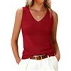 AirMood Canottiera da donna in misto lana business casual da lavoro a maglia, Rosso vinaccia, M