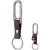 KeyUnity KM02 Supporto portachiavi in pelle con moschettone da cintura in titanio con portachiavi rimovibile in acciaio inossidabile