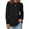 Cuptacc Maglione Donna Manica Lunga Girocollo Autunno Moda Top | Abbigliamento femminile,trama compatta,fibra flessibile,stile lineare,outfit quotidiano