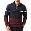 UUAISSO Maglione da Uomo Zip a un Quarto Pullover Casual Bicolore Felpa Collo Alto | Maniche Lunghe Maglione da Uomo a Collo Alto Accennato in Stile Smart-Casual per L'autunno