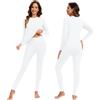 AMZSPORT Donna Set Termico Intimo Completo, Biancheria Termica Funzionale per Sci e Invernale, Maglia a Lunga Manica & Pantaloni Base Traspirante