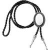 PATIKIL Bolo Tie Per Uomini, Western Cowboy Cravatta In Pelle Collana Bolo Tie In Agata Cravatta Con Corda In Pelle Di Vacca Per Donne Uomini Costume Accessori Vintage Tradizionali, Bianco