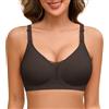 Xnova Reggiseno Senza Ferretto Donna Push Up Minimizer Reggiseni Senza Cuciture Imbottito Comodo Scollo a V Morbido Contenitivo Bralette con Spalline Regolabili, Nero, S