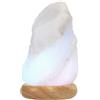 Lampade di Sale Store Lampada di Sale Himalayano USB Bianca grezza 600 g con luce Led RGB e base in legno