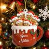 Smile lab Decorazione Natalizia Personalizzata con Nomi - Pallina di Natale Acrilica di Neve, 2-8 Nomi, Addobbo Albero di Natale Personalizzato 2025, Regalo Originale per Famiglia e Amici(Tazza Rossa)