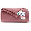 WAVVE Coperta morbida color rosa scuro - Coperta in pile soffice 130x150 cm, piccola coperta calda per divano e soggiorno, morbido copridivano per divano e letto