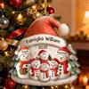 Smile lab Decorazione Natalizia Personalizzata con Nomi - Pallina di Natale Acrilica di Neve, 2-8 Nomi, Addobbo Albero di Natale Personalizzato 2025, Regalo Originale per Famiglia(Berretto di Babbo Natale)