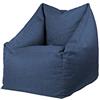 chilly pilley Poltrona Con Schienale E Braccioli Riempita Di Palline Di Polistirolo Espanso Comoda Poltrona Per Adulti E Bambini Ampia Scelta Di Colori E Tessuti (Blu)