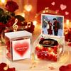 Smile lab Carillon Personalizzato con Foto Music Box Personalizzato con Luce e Canzone Mini Giradischi Vinili Idee Regalo Donna Regalo San Valentino per Lui e Lei Compleanno Anniversario di Coppia