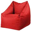 chilly pilley Poltrona Con Schienale E Braccioli Riempita Di Palline Di Polistirolo Espanso Comoda Poltrona Per Adulti E Bambini Ampia Scelta Di Colori E Tessuti (Rosso)