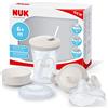 NUK 3-in-1 Set per imparare a bere con Trainer Cup bicchiere antigoccia (6+ mesi), | 230 ml | Senza BPA | Bianco (cuori)