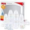 NUK Perfect Start First Choice+ set biberon | 0-6 mesi | 4 biberon anti-colica, succhietto, spazzola per biberon e altro ancora | Senza BPA | 10 pezzi