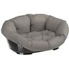 Ferplast Cuccia Gatto Interno, Lettino Divano per Cani, Cesta Gatto in Plastica Antiscivolo con imbottitura Lavabile, 64 x 48 x h 25 cm, Tortora