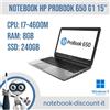 HP Notebook HP ProBook 650 G1 15,6" Cpu i7-4600M Ram 8gb DDR3 SSD 240Gb Win11P A-