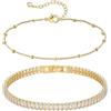 Jenosy Bracciale da donna placcato oro 14 K, 24 cm, V