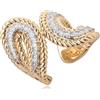 Jenosy Ear Cuff Gold - Piercing da donna non aperto, 14 mm, Placcato oro, Zirconia cubica