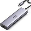 Ugreen CM512 90568 USB-C - 2x USB-A 3.0 / HDMI / RJ45 / lettore di schede SD e TF / adattatore USB-C PD 100W - grigio