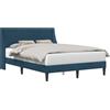 vidaXL Letto con testiera blu 140 x 200 cm Velluto