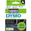 GielleService NASTRO ETICHETTE ORIGINALE DYMO S0720600 D1 45020 Testo bianco su sfondo trasparente Larghezza 12 mm x 7 metri
